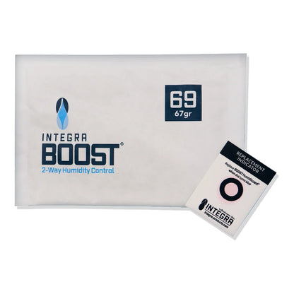 Integra Boost 67g 69% RH humidity control pack with replacement indicator card