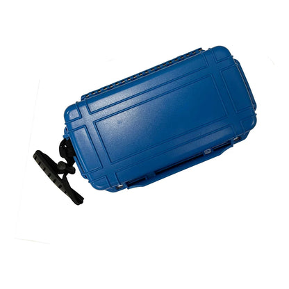 Integra Boost blue travel cigar case, back view