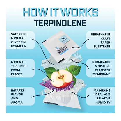 How Integra Boost Terpene Essentials Terpinolene works, salt free glycerin formula diagram