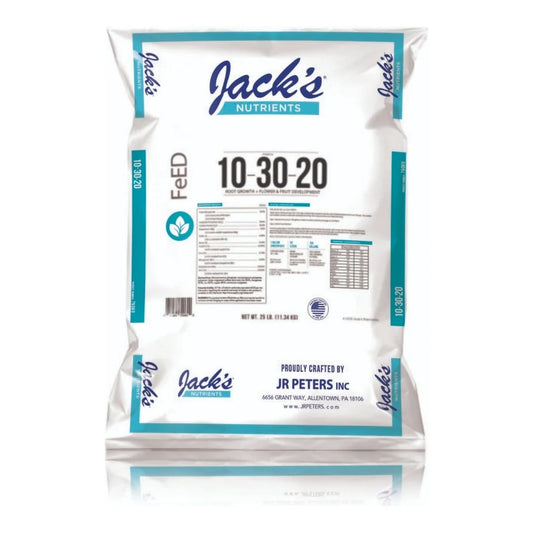 JACKS NUTRIENTS (JR Peters) 10-30-20 Bloom Feed 25LB Bag 79060 - Jack's 10-30-20 Bloom, 25 lb bag