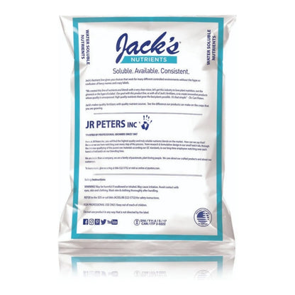JACKS NUTRIENTS (JR Peters) 10-30-20 Bloom Feed 25LB Bag 79060 - bag, reverse