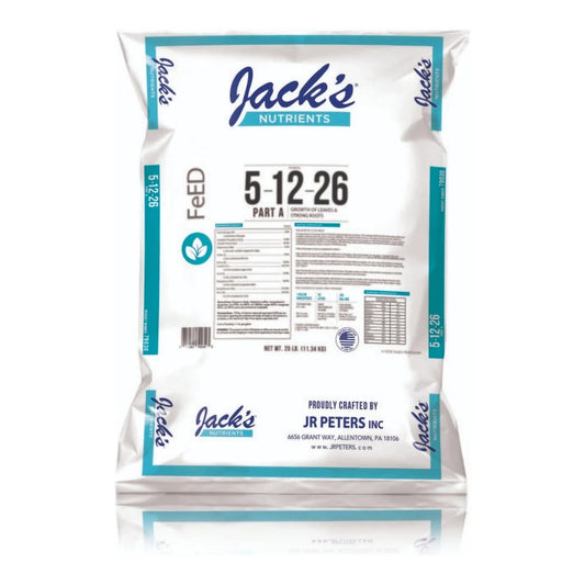 JACKS NUTRIENTS (JR Peters) 5-12-26 PART A FeED - 25LB - Jack's 5-12-26 Part A, 25 lb bag