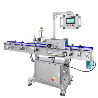 YIMU YM510 automatic round-bottle labeling machine, manufactured by Shanghai Yimu Machinery Co., Ltd.