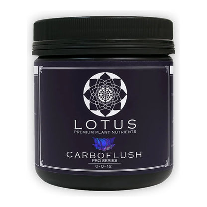 Lotus Nutrients Pro Series Carboflush 0-0-12 in black jar