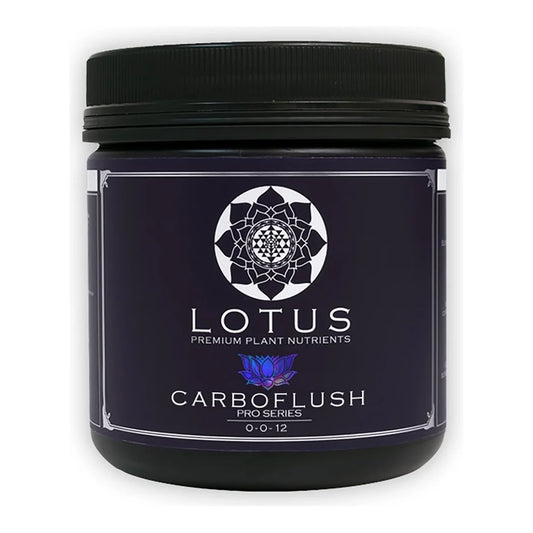 Lotus Nutrients Pro Series Carboflush 0-0-12 in black jar