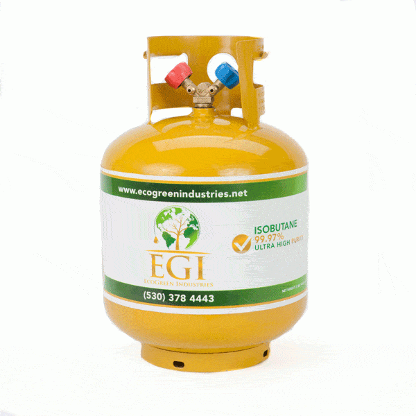 EcoGreen LP-20 R600A ISOBUTANE 23lb 99.95% Purity Tank with dual valve