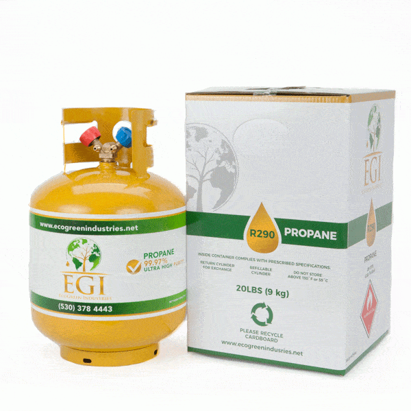 EcoGreen LP-20 R290 N-PROPANE 20lb Size 99.97% Purity with return box Back