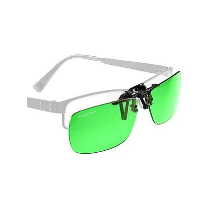 Method Seven Classic Clip-On LED fitted over prescription glasses
