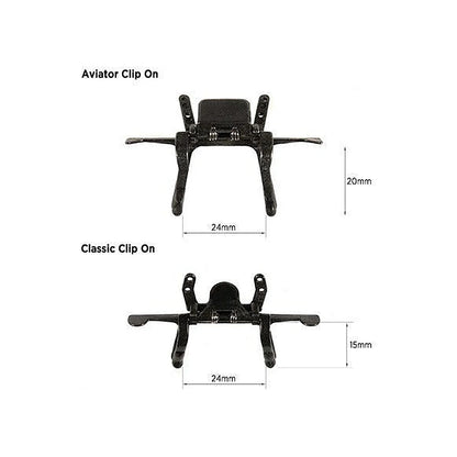 Method Seven Aviator and Classic clip-on hinge dimensions