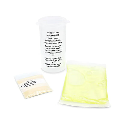 microCLONE MULTKIT-BAP tissue culture multiplication media bottle with gel and nutrient packs