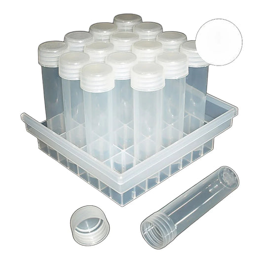 microCLONE tube tray with 16 screw-top culture tubes