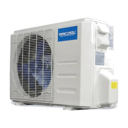 MRCOOL DIY 4th Generation E Star heat pump condenser outdoor unit angled view