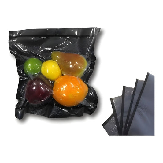 NatureVac 11 inch x 24 inch Precut Vacuum Seal Bags (BLACK/CLEAR) - 50 pack - black/clear 11 x 24 in precut vacuum seal bags