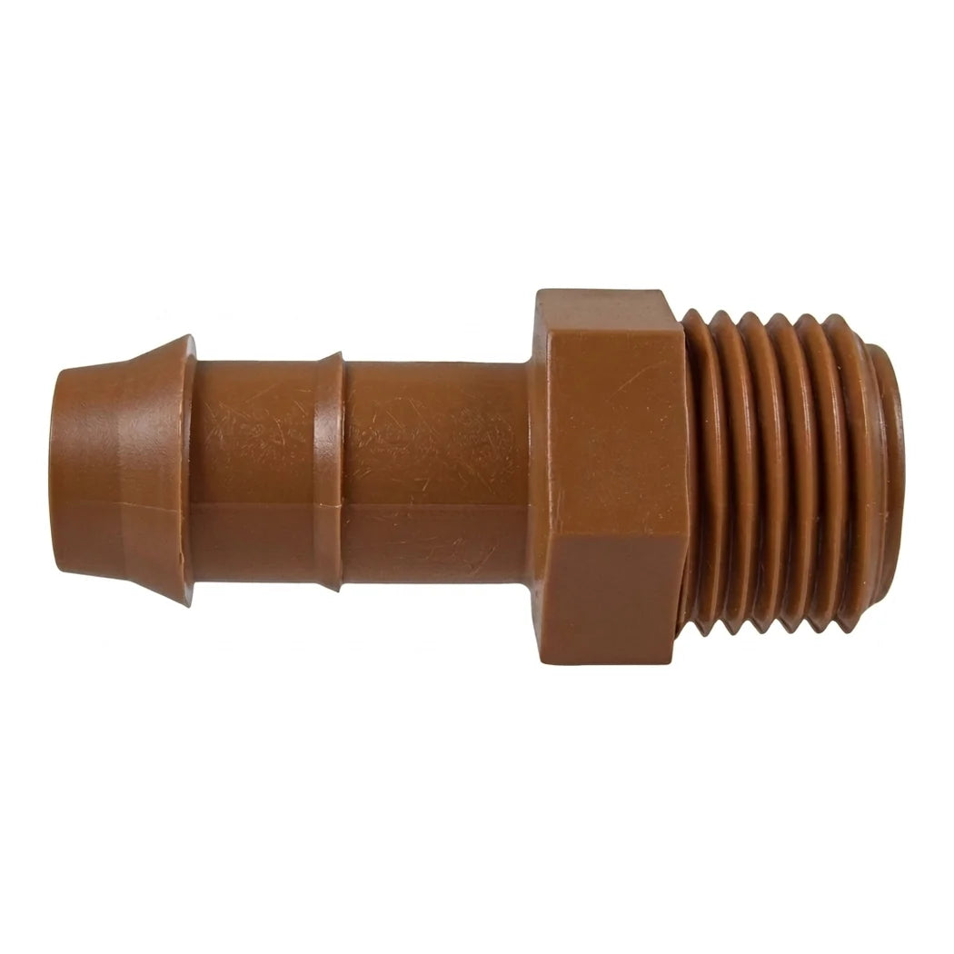 Netafim 1/2 inch barbed threaded adapter for connecting drip tubing to pipe thread, 25 pack