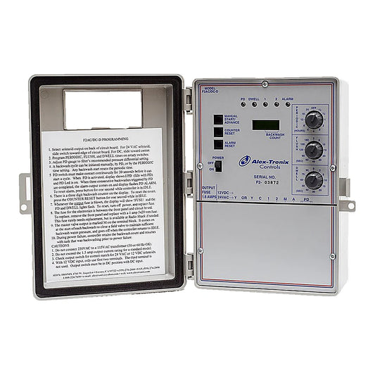 Netafim Alex-Tronix 2 station backflush controller F2AC/DC-D