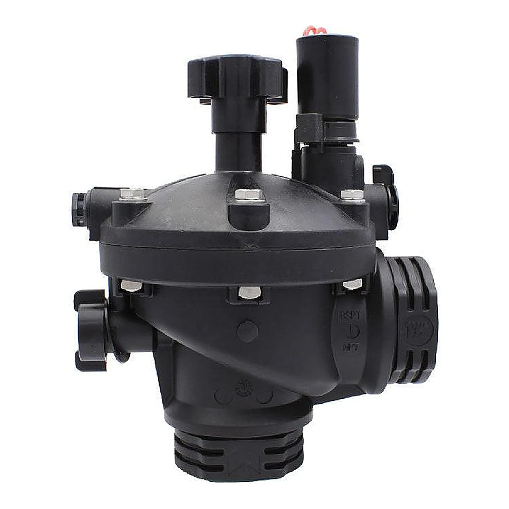 Netafim Series 80 1-1/2 in angle control valve with 24VAC solenoid and flow control knob