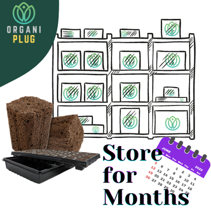 OrganiPlug Seed & Cutting Plugs - Pre-Filled Tray w/ 50 Plugs (Single Tray w/ 10" x 20" Propagation Tray) Store for Months