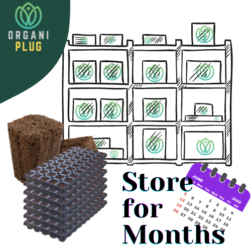 OrganiPlug Seed and Cutting Plugs - Pre-Filled Tray w/ 50 Plugs Case of 7 Trays - 350 Plug Store for Months