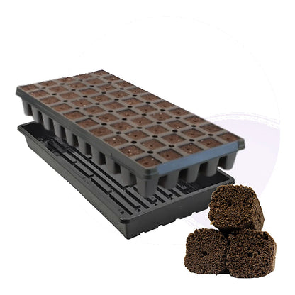 OrganiPlug pre-filled tray with 50 tall plugs and catch tray