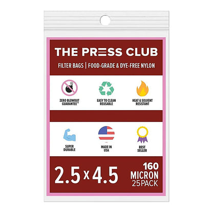 The Press Club 2.5 x 4.5 ROSIN BAGS, 160 micron retail package (25 pack)