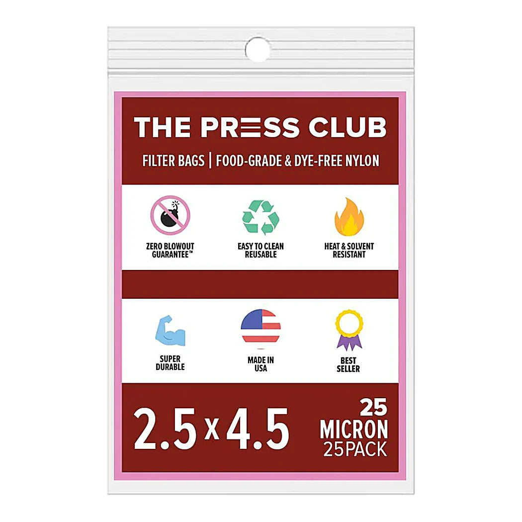 The Press Club 2.5 x 4.5 ROSIN BAGS, 25 micron retail package (25 pack)