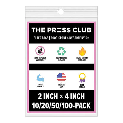 The Press Club 2 x 4 ROSIN BAGS, 160 micron, 10 pack retail package