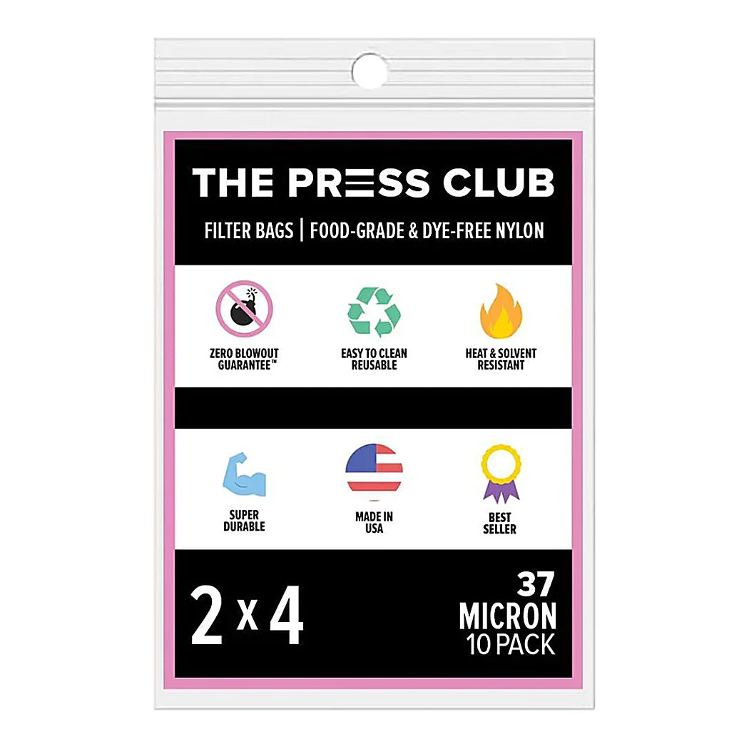 The Press Club 2 x 4 ROSIN BAGS, 37 micron, 10 pack retail package