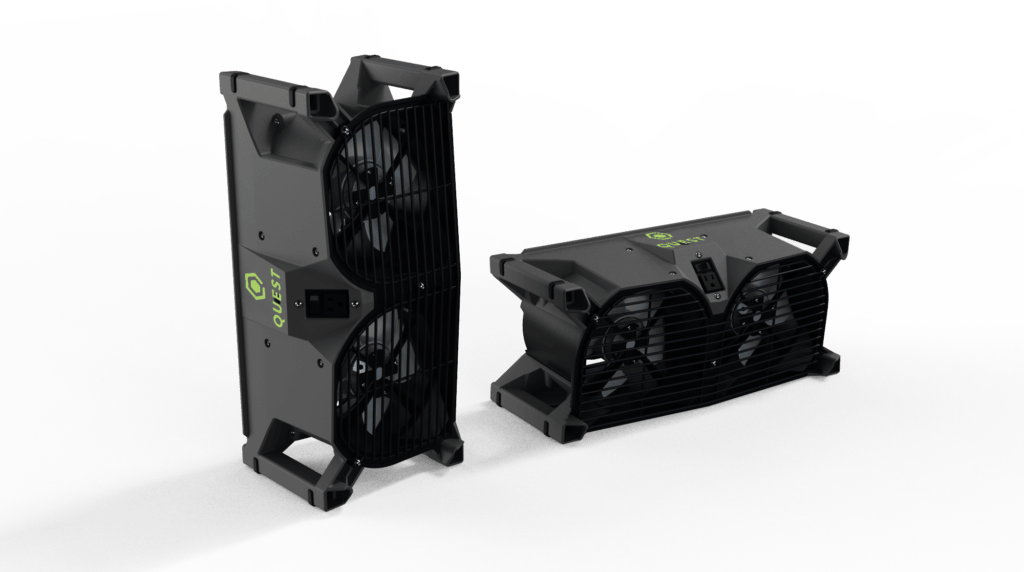 Quest F10 Air Mover Standing and Laying