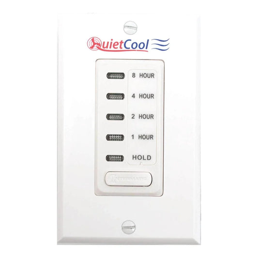 QuietCool QC ES-1500 whole house fan with its wall control