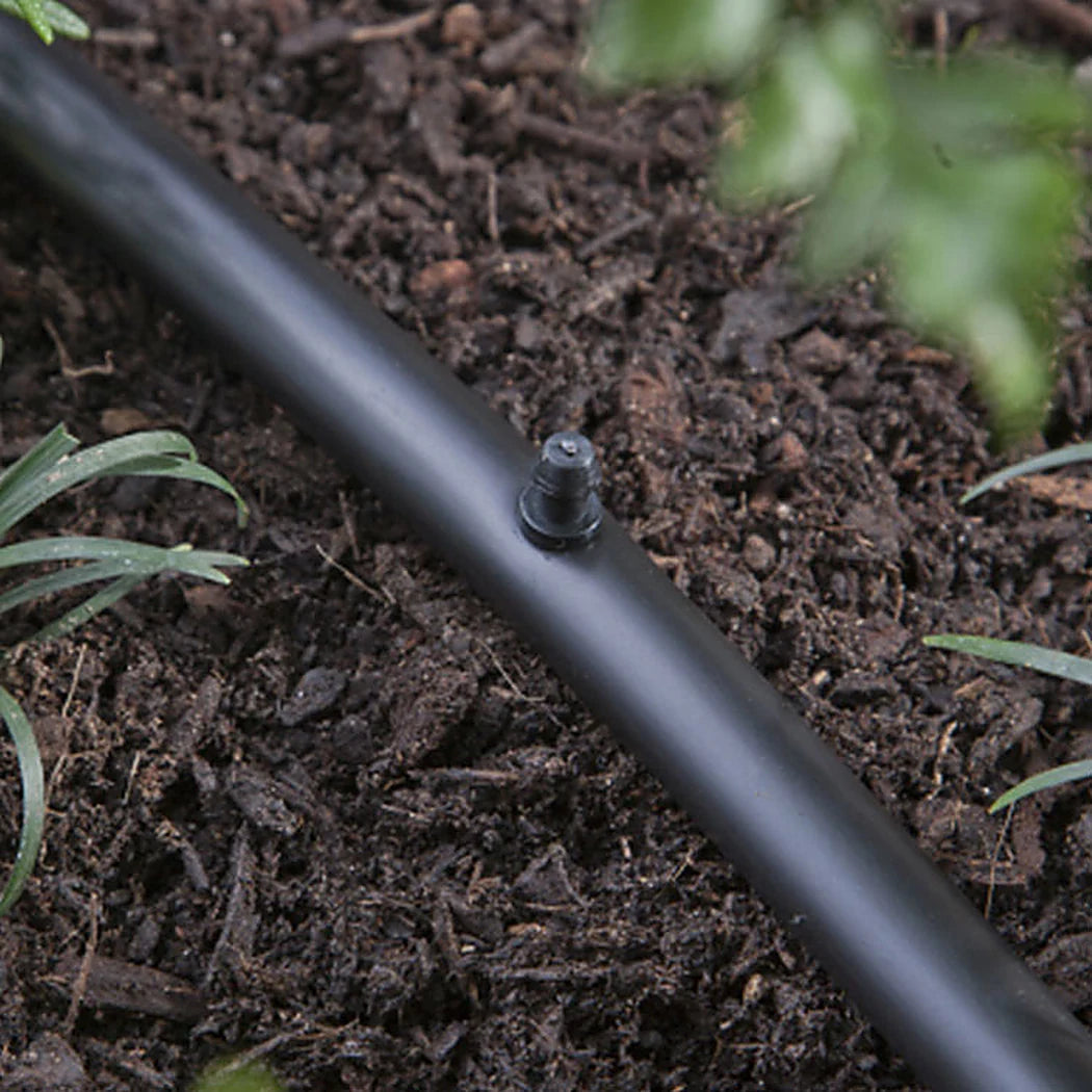 Goof plug sealing an unused hole in drip supply tubing