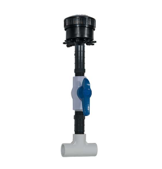 3/4" x 8" tall - Riser / ball valve assembly for Octa Bubblers pictured with Octa Bubbler 10gh