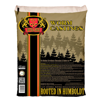 Royal Gold Worm Castings 1 cu ft bag, 100% OMRI Listed earthworm castings for soil, containers and compost tea