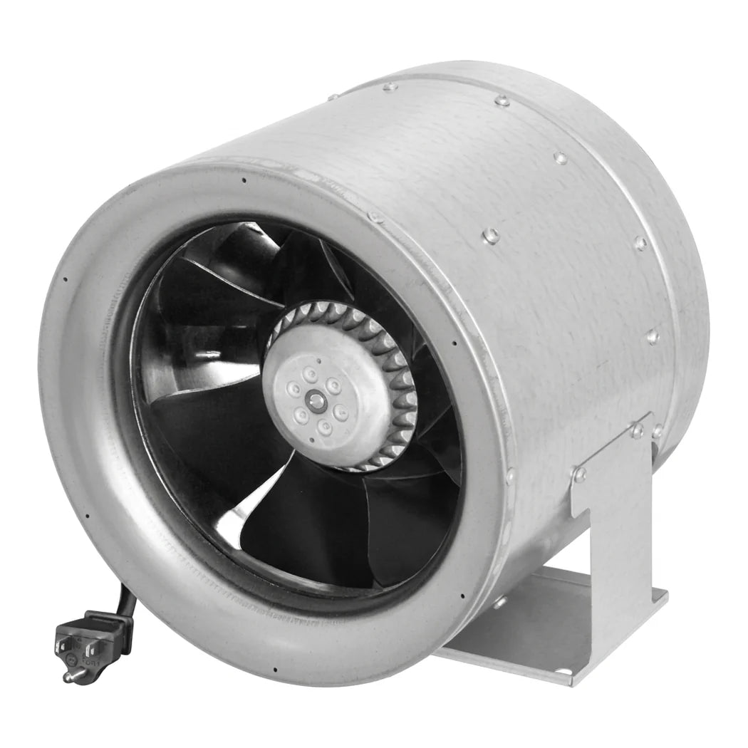 Ruck 10 inch Prime mixed flow inline duct fan, 1015 CFM, galvanized steel housing and speed switch