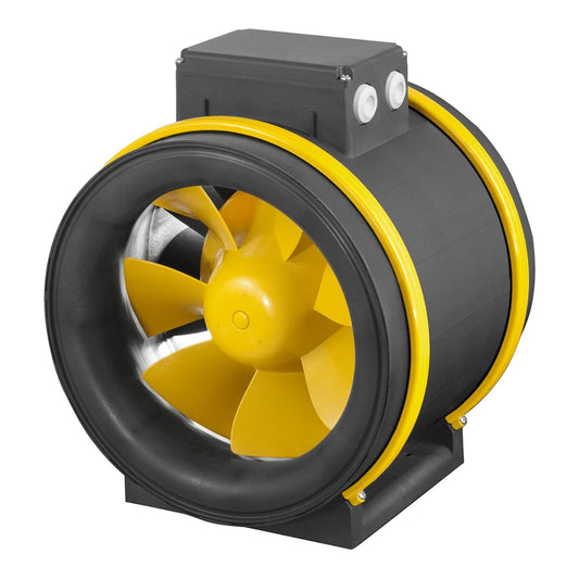Ruck 10 inch Prime EVO EC inline duct fan, 1312 CFM, seven-blade mixed flow impeller