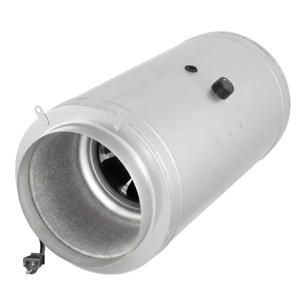 Ruck 10 inch S-Prime inline duct fan, 1035 CFM, sound insulated galvanized steel casing