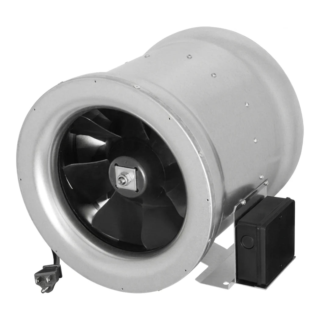Ruck 12 inch Prime mixed flow inline duct fan, 1684 CFM at 449W, IPX4 galvanized steel body