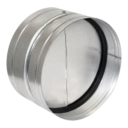 Ruck 4 inch back draught damper, galvanized steel housing with rubber seal, flaps closed
