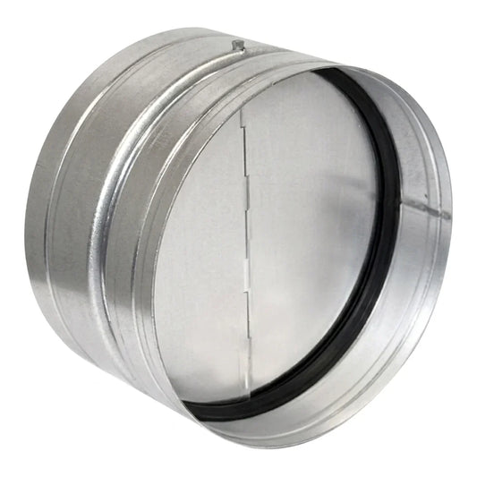 Ruck 14 inch back draught damper in galvanized sheet steel with a rubber sealing face