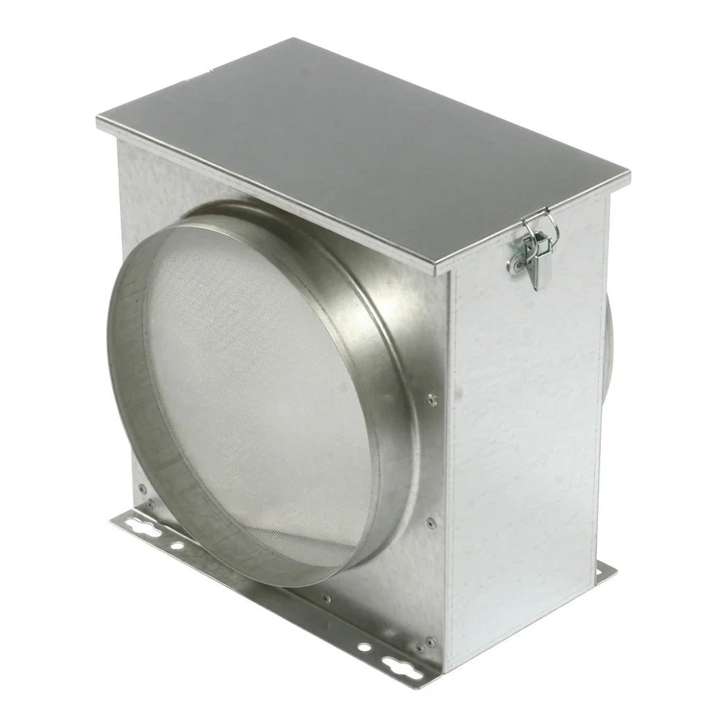 Ruck 4 inch intake filter box, galvanized steel housing with toggle fastener for tool-free mat changes