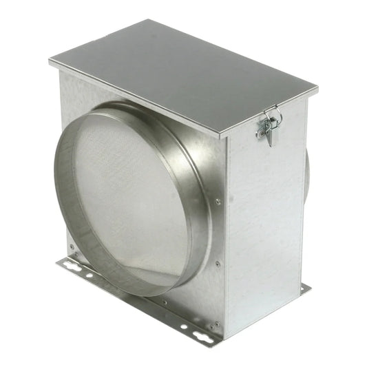 Ruck 4 inch intake filter box, galvanized steel housing with toggle fastener for tool-free mat changes