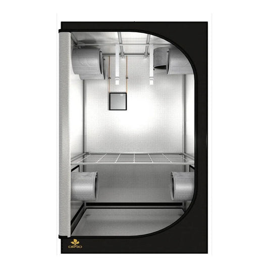Secret Jardin DR90 grow tent open, showing the reflective interior