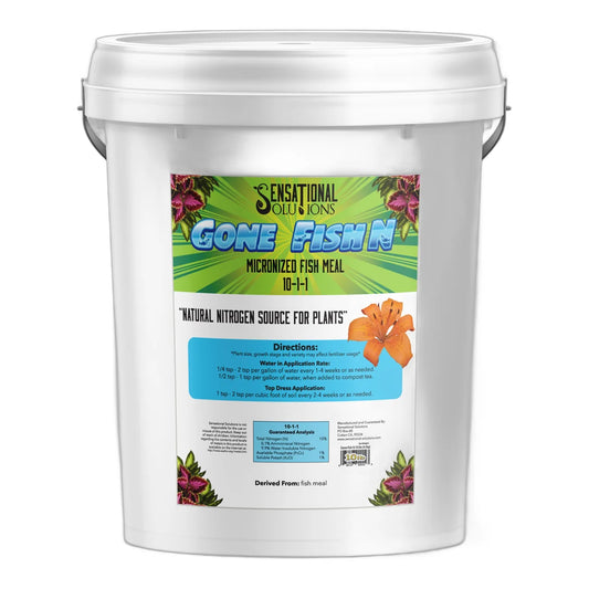 Sensational Solutions Gone Fish N 10-1-1 micronized fish meal nitrogen source, 10 lb white pail