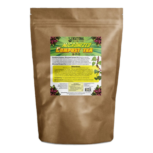 Sensational Solutions Micronized Compost Tea 1.6-1.4-1.3 soluble compost tea powder, 5 lb kraft pouch