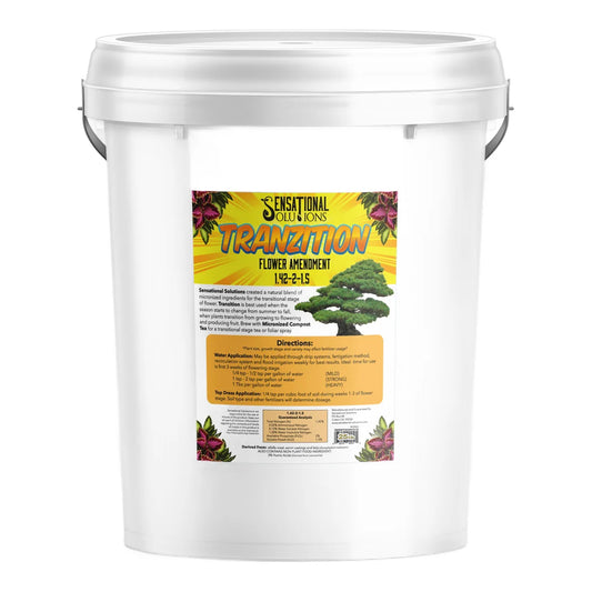Sensational Solutions Tranzition 1.42-2-1.5 flower amendment, 25 lb white pail