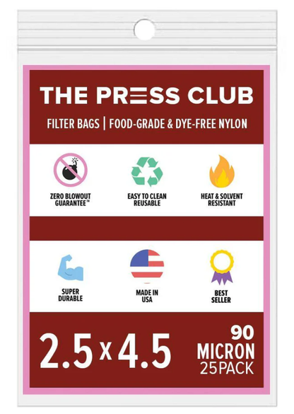 The Press Club 2.5" x 4.5" ROSIN BAGS-90 Micron-(25 pack) Main Image