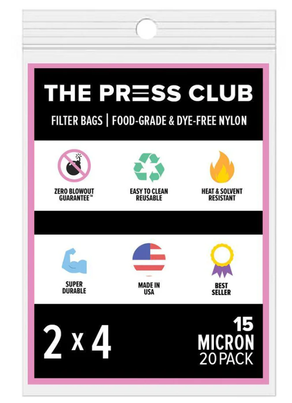 The Press Club 2" x 4" ROSIN BAGS-15 Micron-(20 pack) Main Image