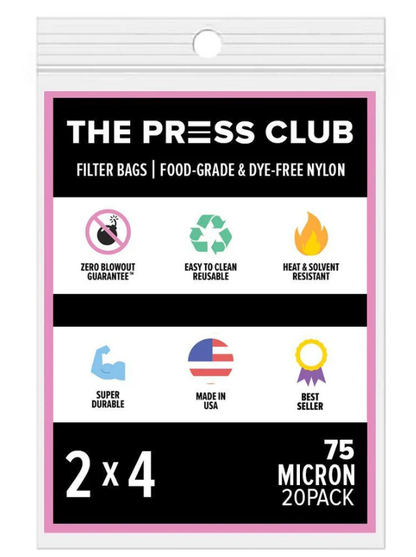 The Press Club 2" x 4" ROSIN BAGS-75 Micron-(20 pack) Main Image