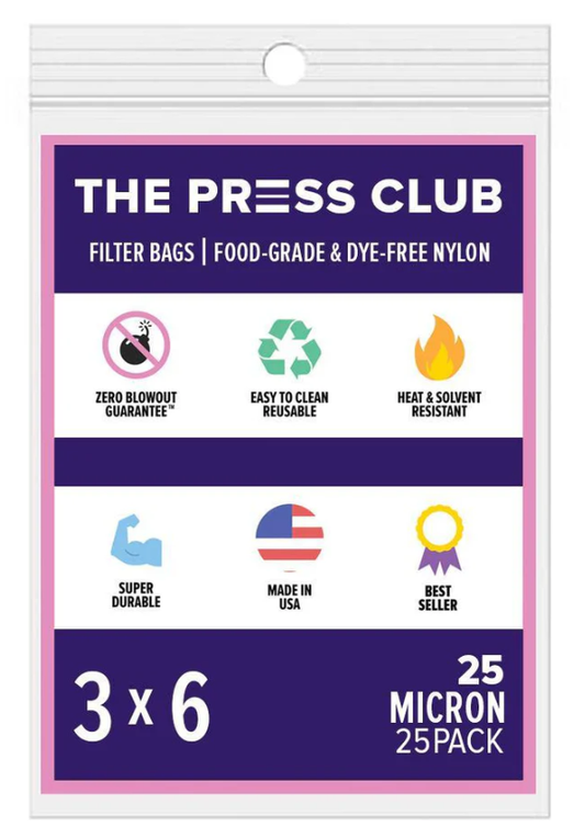 The Press Club 3" x 6" ROSIN BAGS-25 Micron-(25 pack) Main Image