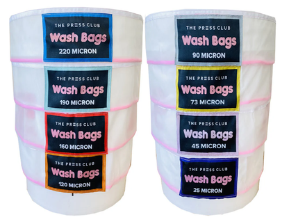 The Press Club 5 GALLON ALL MESH BUBBLE WASH BAGS 8-PACK - 220 / 190 / 160 / 120 / 90 / 73 / 45 / 25 Micron