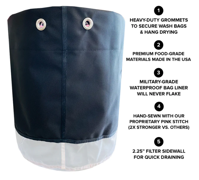 The Press Club 5 GALLON CANVAS BUBBLE BAGS 8-PACK - Callout